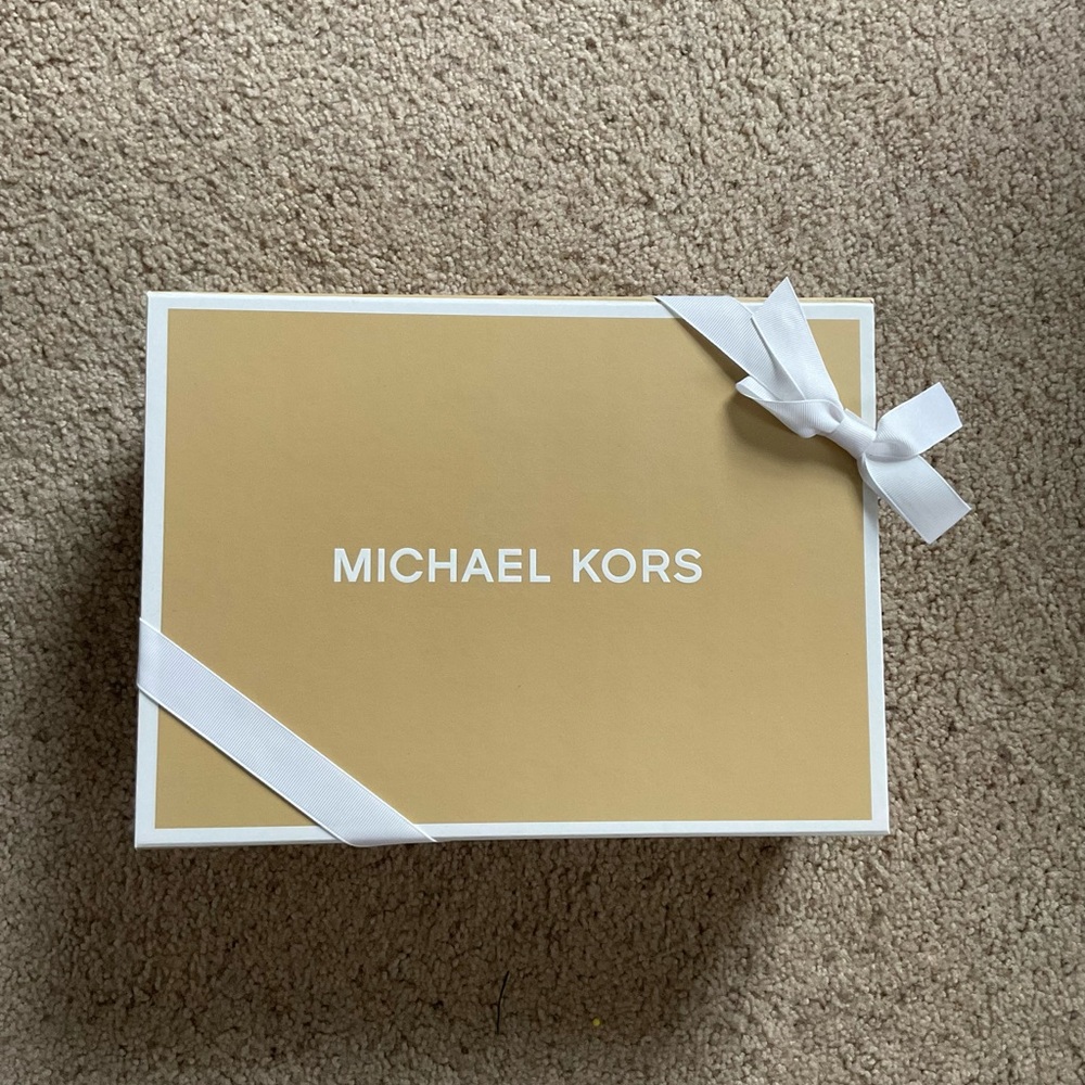 Michael Kors Gold Gift Box with White Ribbon
